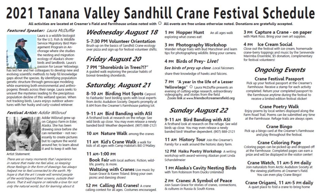 Tanana Valley Sandhill Crane Festival Friends of Creamer’s Field